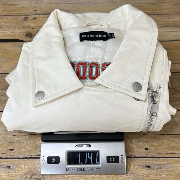 Pretty Little Thing Size 2 Relaxed Women’s Faux leather Motorcycle Jacket  NWOT - Picture 16 of 16